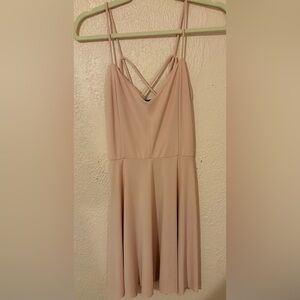 Topshop Pink Fit-and-Flare Dress with Crisscross Straps